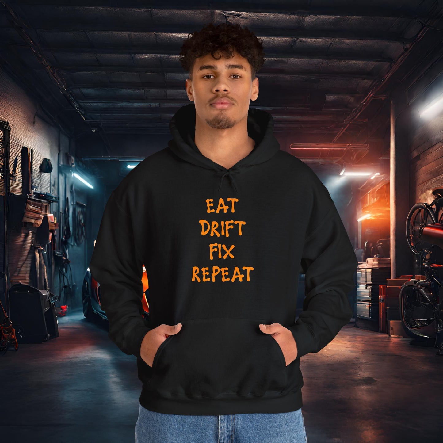Eat, Drift, Fix, Repeat. I'll Sleep When I'm Dead-Ultra Soft, Premium Hoodie Printify by The Night Shift Automotive Apparel