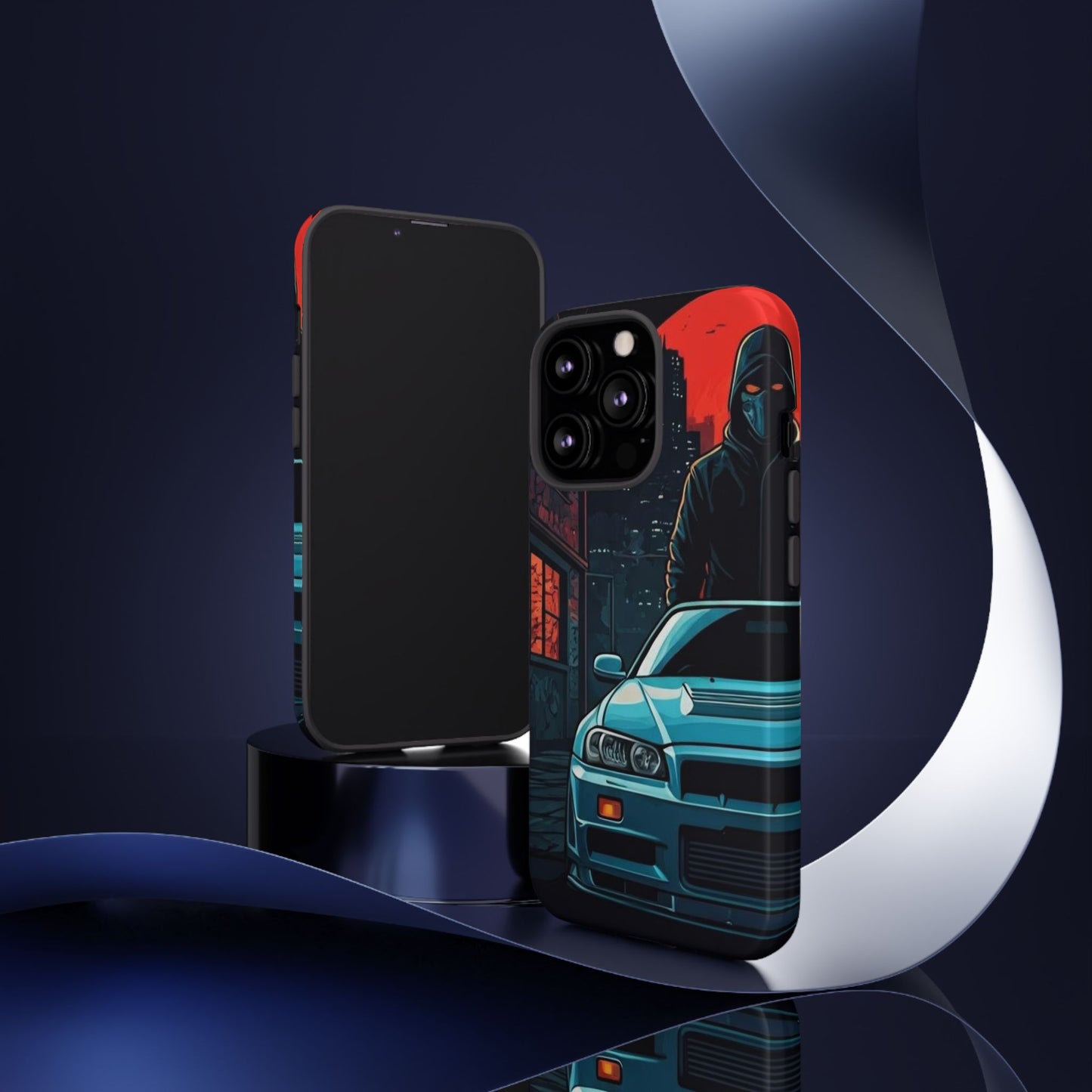 Nissan Skyline R34 Street Life-Dual Layer Ultra Tough Phone Case iPhone 13 Pro Glossy Printify by The Night Shift Automotive Apparel