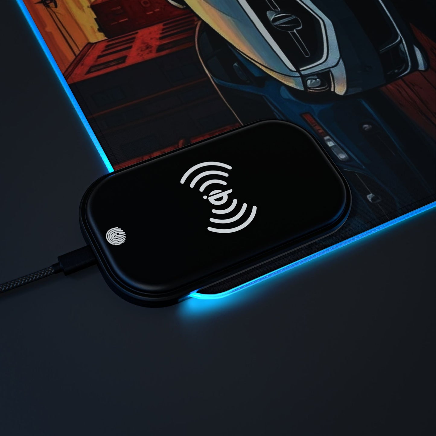 Acura TL Street Life-LED Gaming Mouse Pad with Wireless Charging Printify by The Night Shift Automotive Apparel