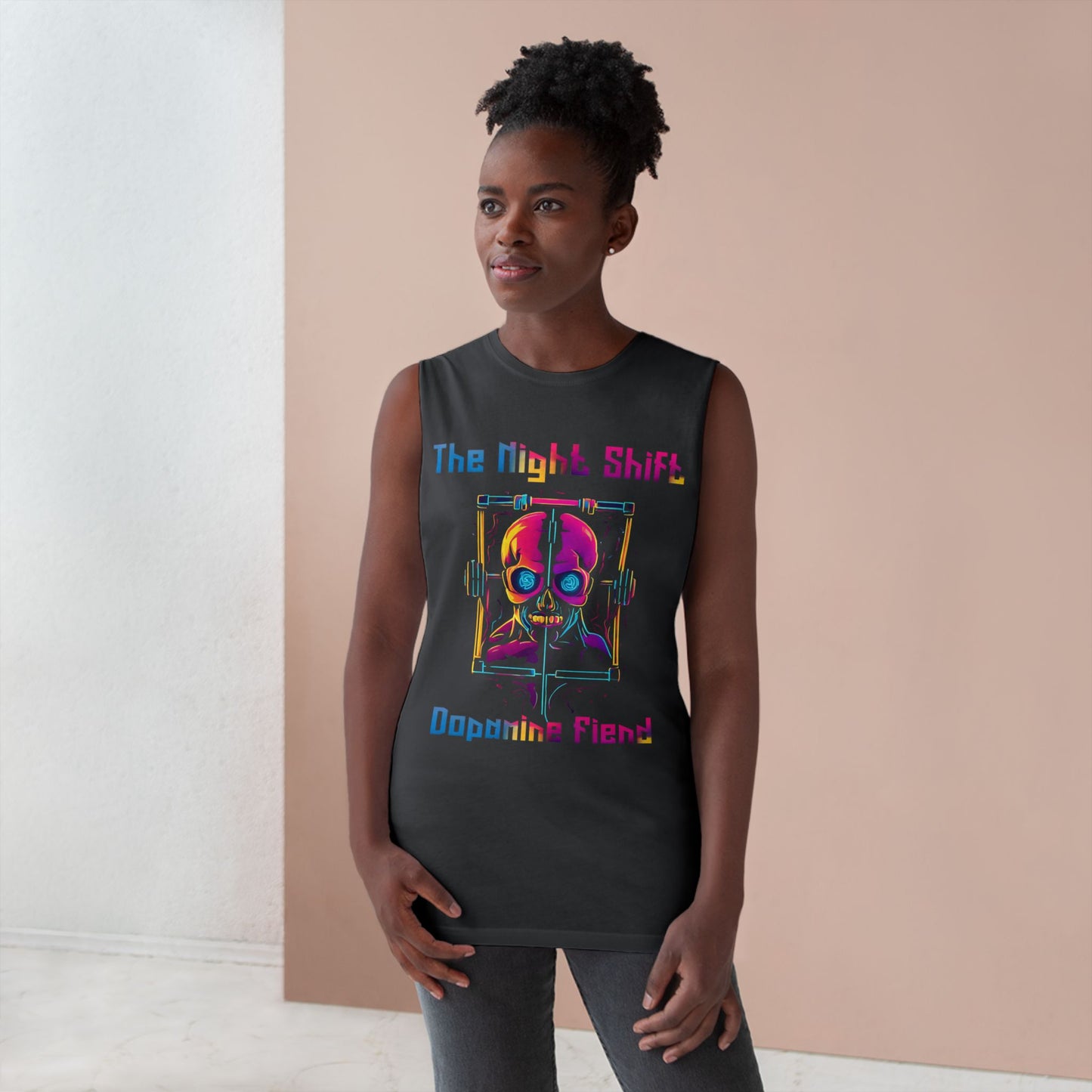 Dopamine Fiend - Premium Unisex Barnard Tank Top Printify by The Night Shift Automotive Apparel