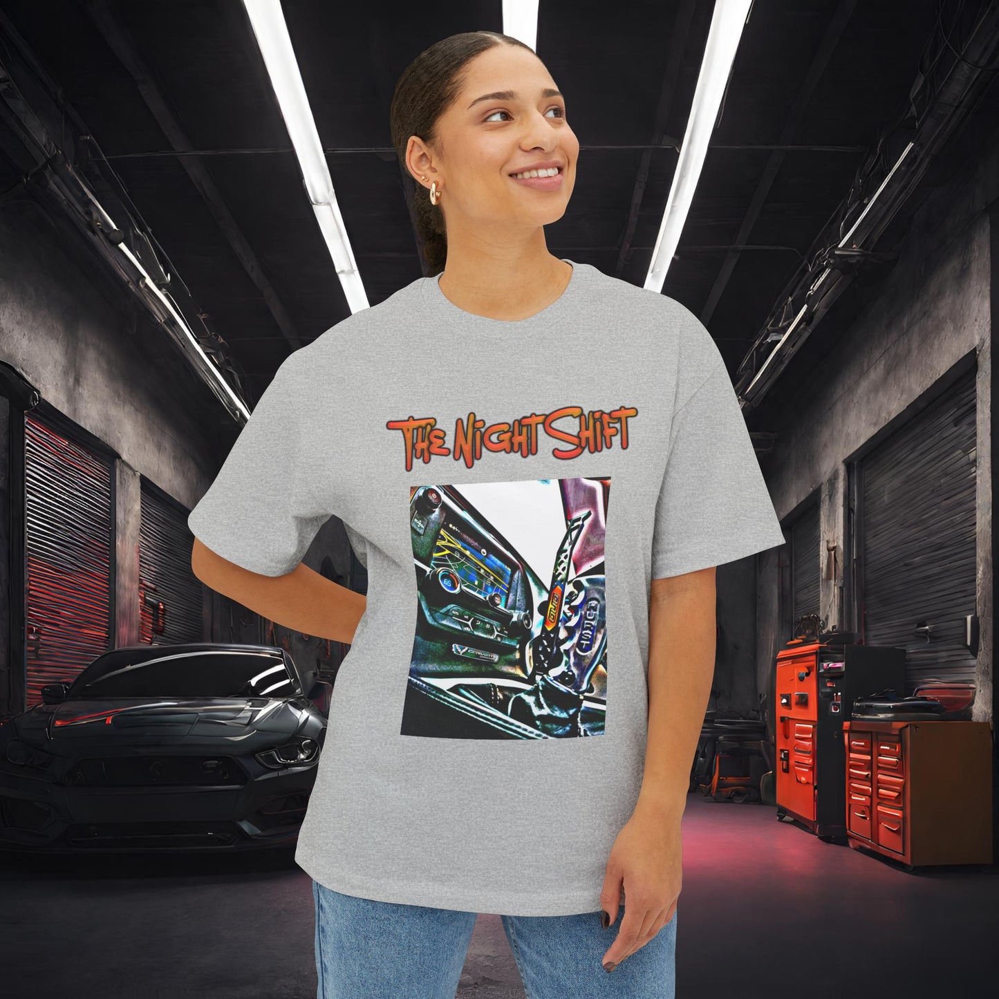 Chevy Corvette C7 DND Performance Interior-Premium, Ultra Soft Unisex Oversized Boxy Tee Printify by The Night Shift Automotive Apparel