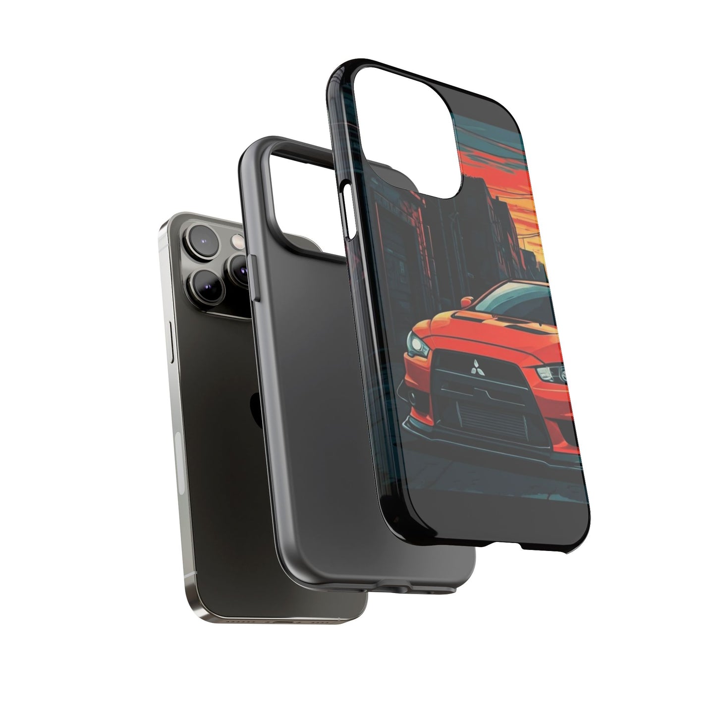 Mitsubishi Evo X Street Life-Dual Layer Ultra Tough Phone Case Printify by The Night Shift Automotive Apparel