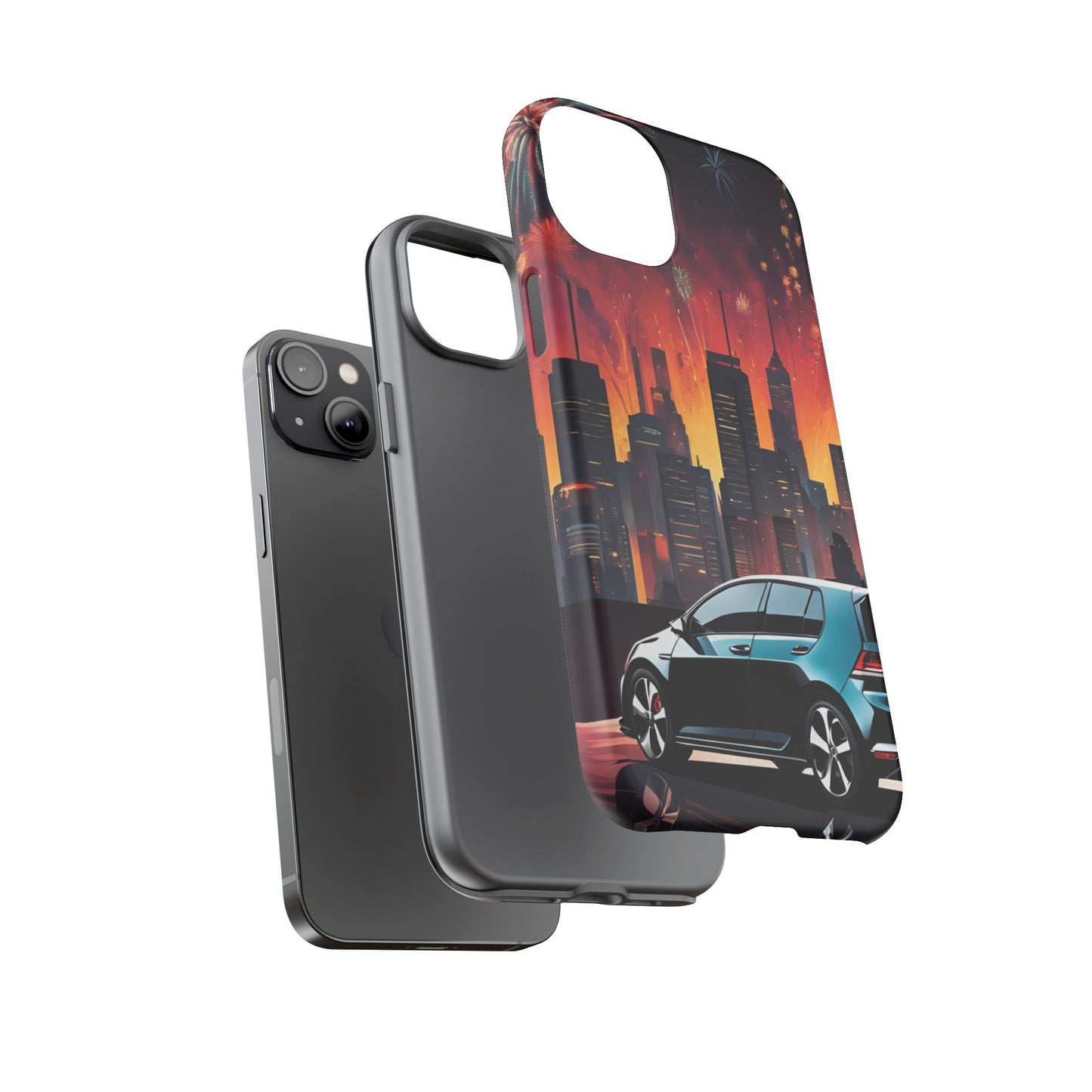 Volkswagon Golf GTI Fireworks-Dual Layer Ultra Tough Phone Case Printify by The Night Shift Automotive Apparel