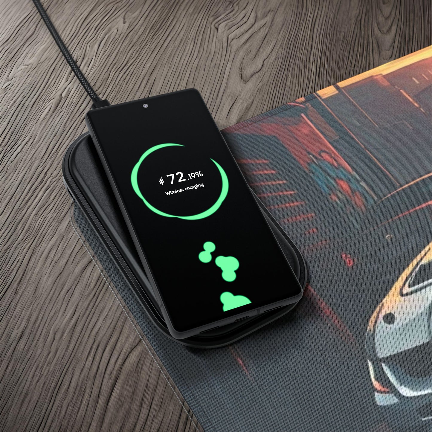 Mitsubishi Lancer Evolution IX Street Life-LED Gaming Mouse Pad with Wireless Charging Printify by The Night Shift Automotive Apparel