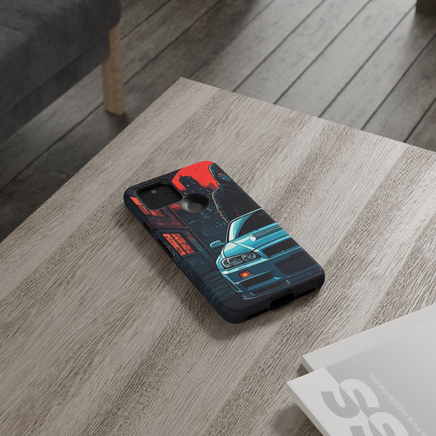 Nissan Skyline R34 Street Life-Dual Layer Ultra Tough Phone Case Google Pixel 5 5G Matte Printify by The Night Shift Automotive Apparel