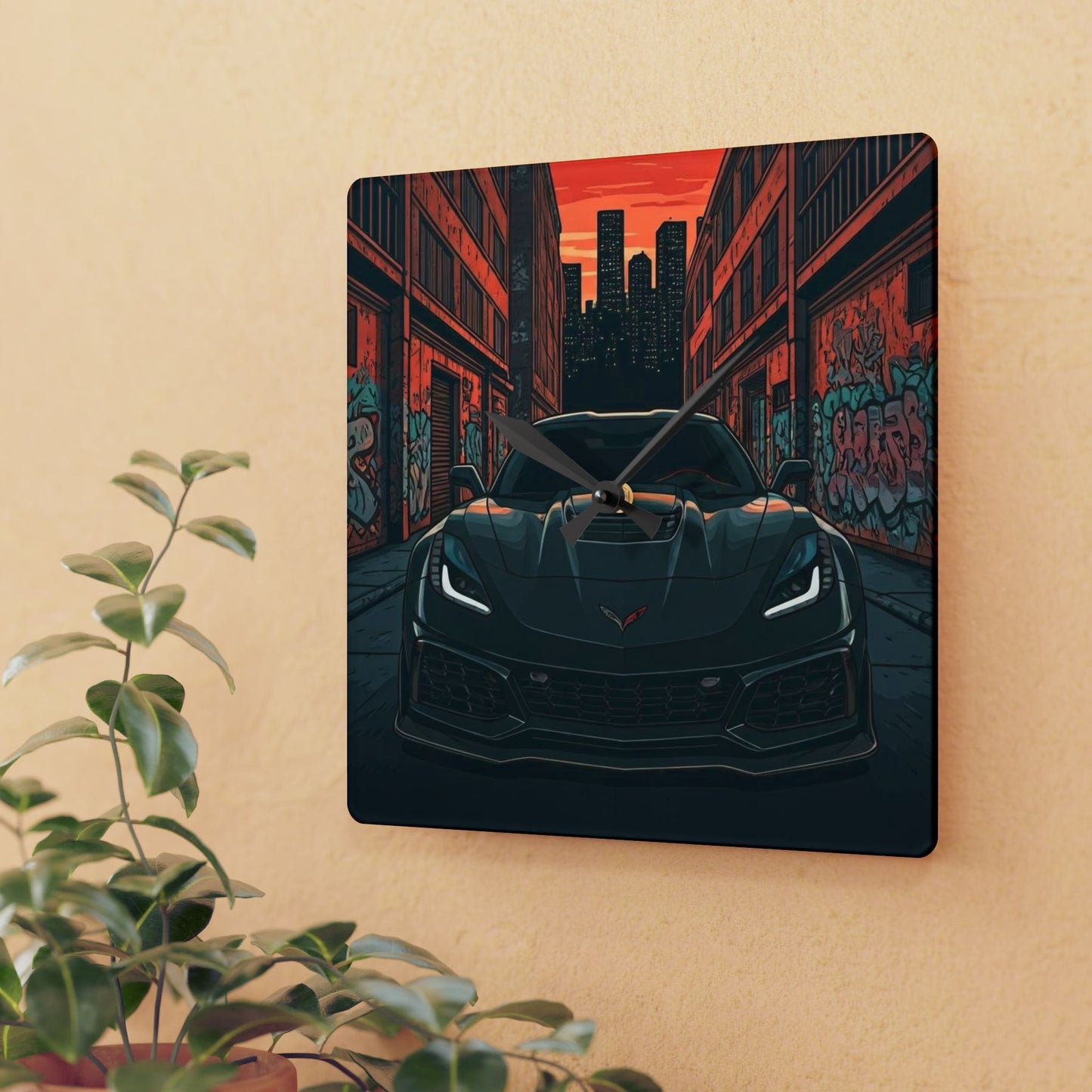 Chevy Corvette C7 Street Life-Acrylic Wall Clock