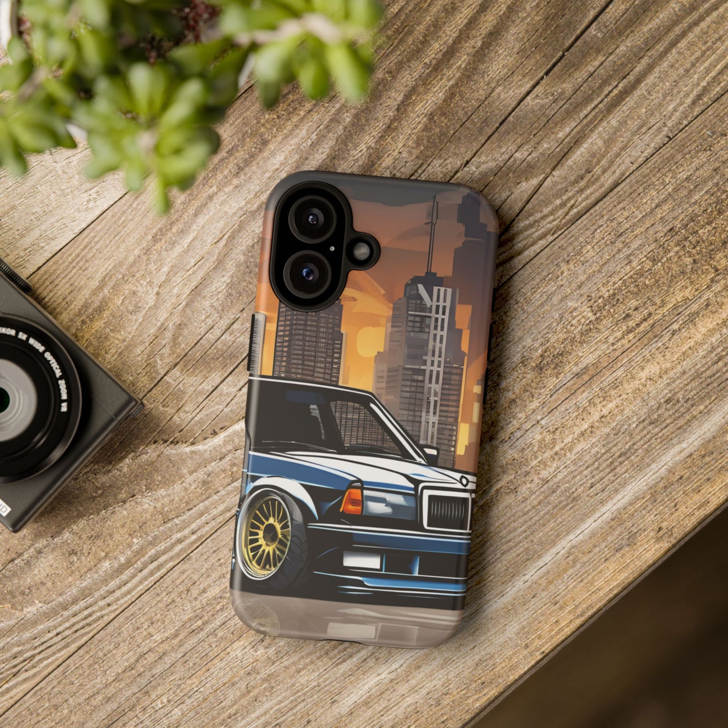 Mercedes Benz 190e Evo-Dual Layer Ultra Tough Phone Case iPhone 16 Matte Printify by The Night Shift Automotive Apparel