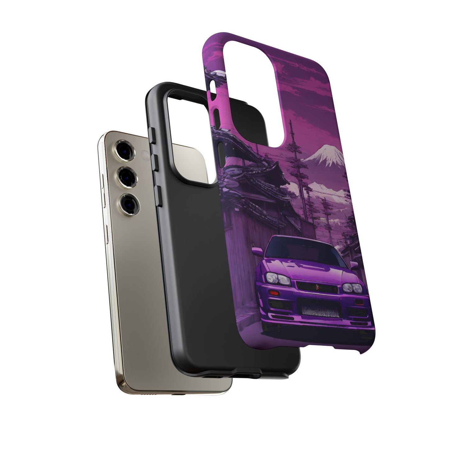 Nissan Skyline R34 Mt Fuji-Dual Layer Ultra Tough Phone Case Printify by The Night Shift Automotive Apparel