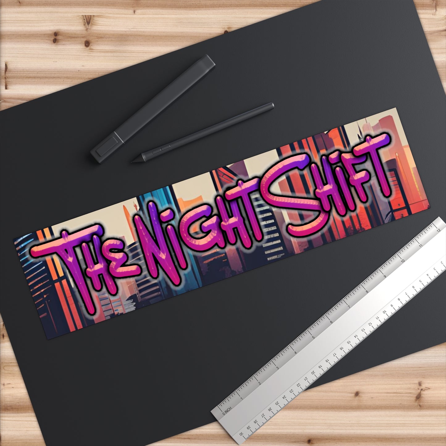 The Night Shift-Bumper Sticker 15" × 3.75" Rectangle White Printify by The Night Shift Automotive Apparel
