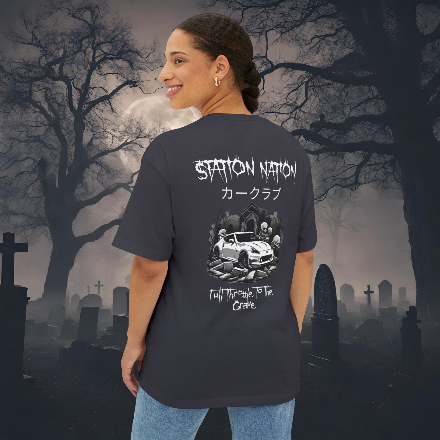 👻 HALLOWEEN LIMITED EDITION Nissan 370z-Premium, Ultra Soft Oversized Boxy Tee
