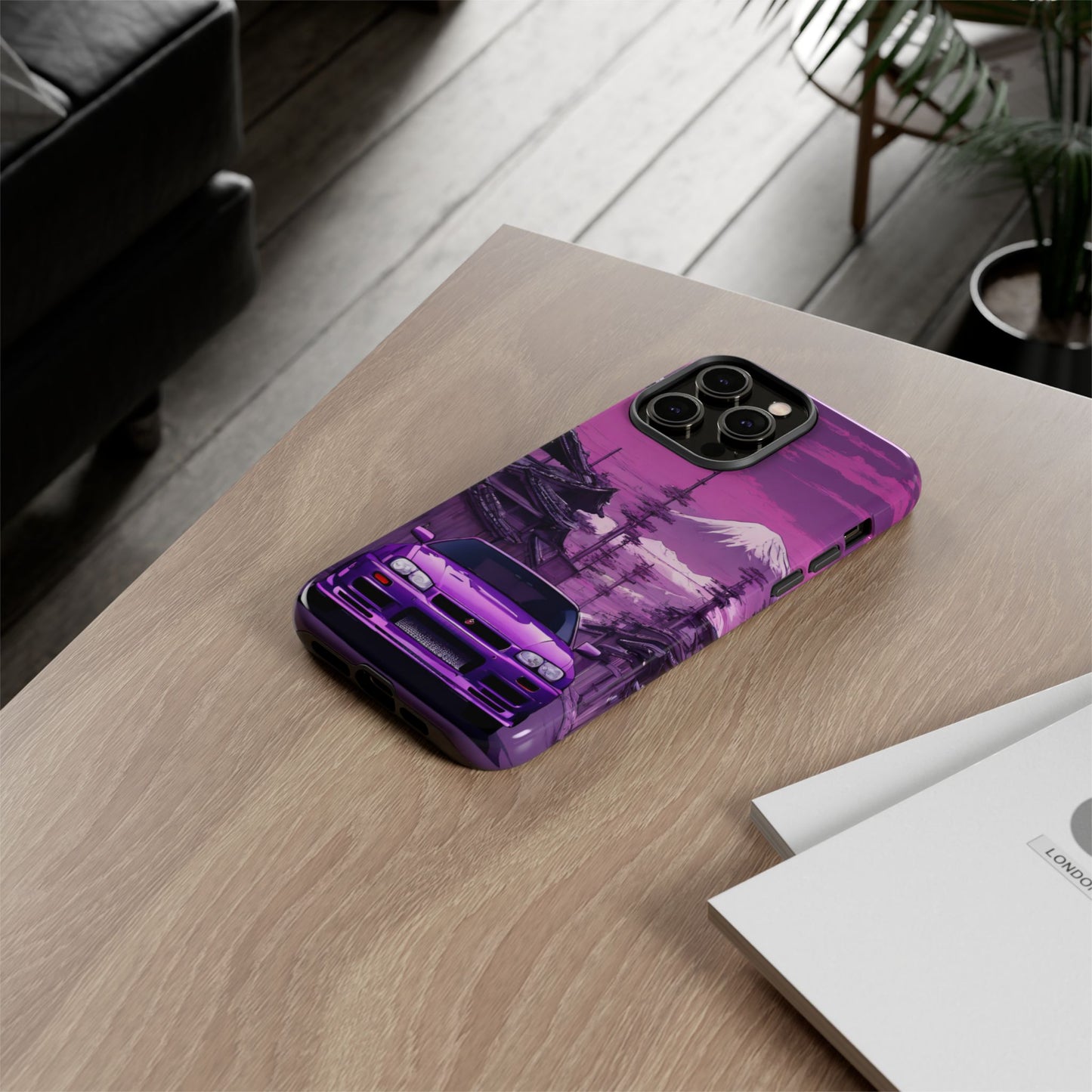 Nissan Skyline R34 Mt Fuji-Dual Layer Ultra Tough Phone Case iPhone 14 Pro Max Glossy Printify by The Night Shift Automotive Apparel