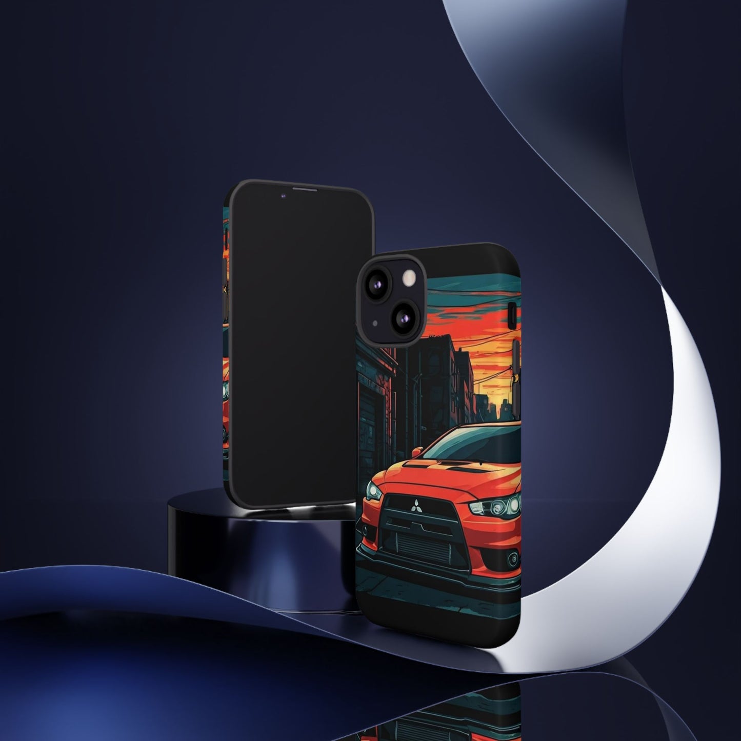 Mitsubishi Evo X Street Life-Dual Layer Ultra Tough Phone Case iPhone 13 Mini Matte Printify by The Night Shift Automotive Apparel