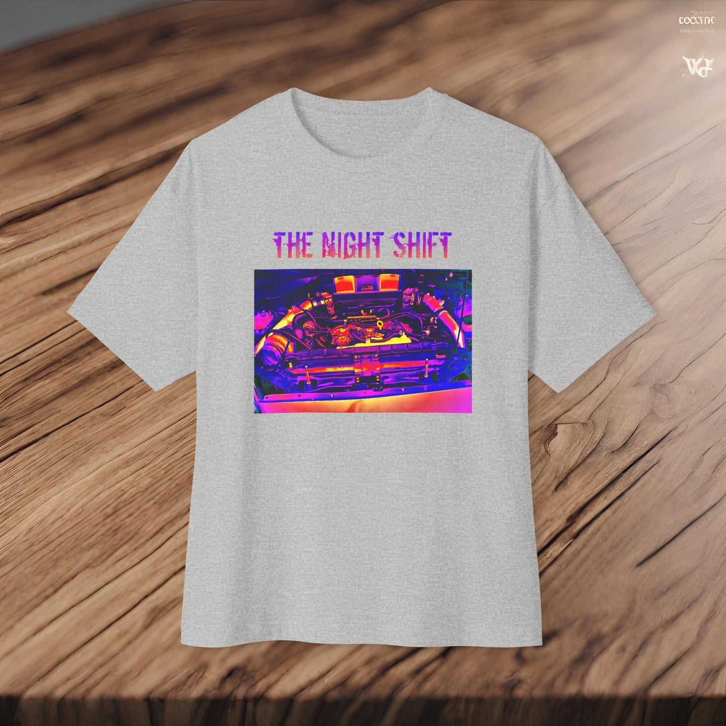 VQ37VHR Single Turbo-Premium, Ultra Soft Synthwave Unisex Oversized Boxy Tee Printify by The Night Shift Automotive Apparel