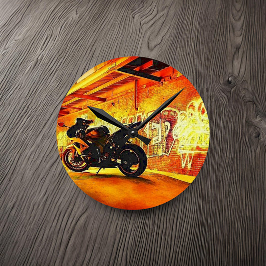 Sport Bike Street Life-Acrylic Wall Clock