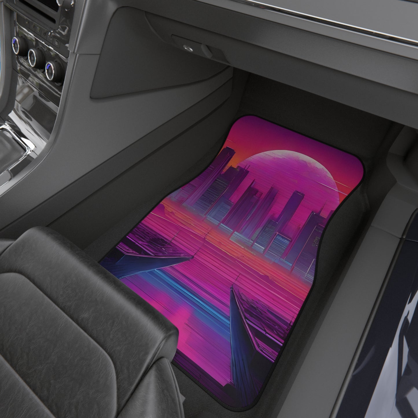 Sunset Synthwave-Premium, High Quality Car Floor Mats (Set of 4) Set of 4 Printify by The Night Shift Automotive Apparel