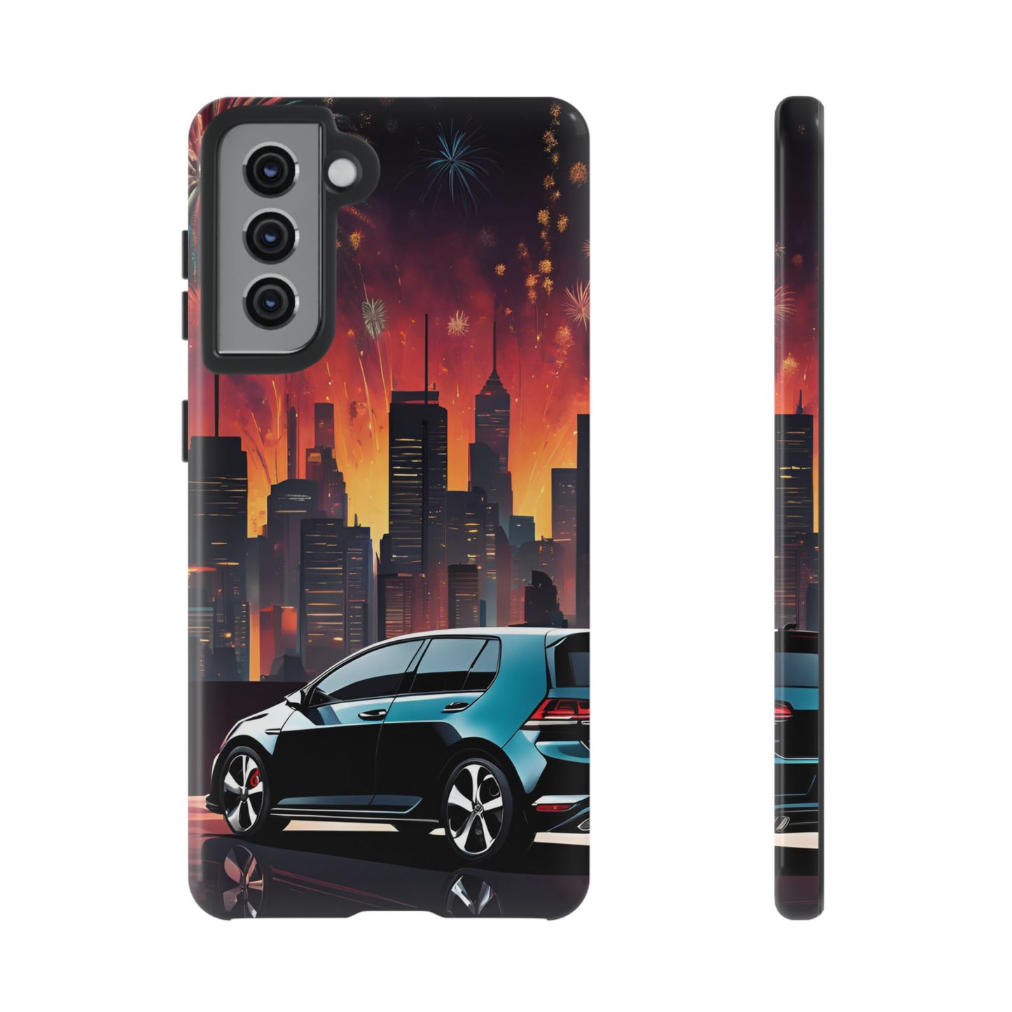 Volkswagon Golf GTI Fireworks-Dual Layer Ultra Tough Phone Case Samsung Galaxy S21 Glossy Printify by The Night Shift Automotive Apparel