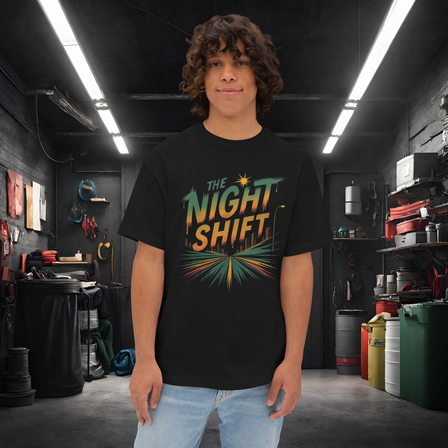 The Night Shift-Premium, Ultra Soft Unisex Oversized Boxy Tee