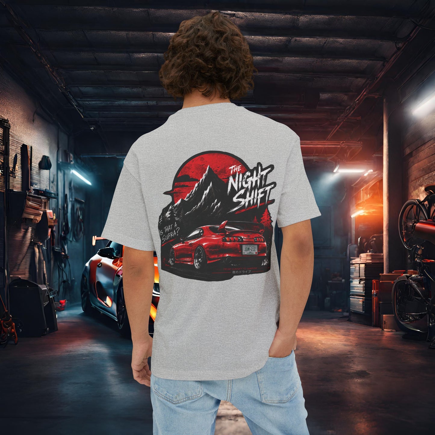 Toyota Supra MK-4 Owners Custom-Premium, Ultra Soft Unisex Oversized Boxy Tee Printify by The Night Shift Automotive Apparel