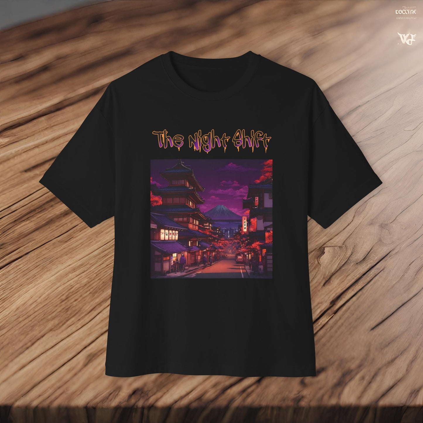 Volcanic Japanese Village-Premium, Ultra Soft Unisex Oversized Boxy Tee Printify by The Night Shift Automotive Apparel