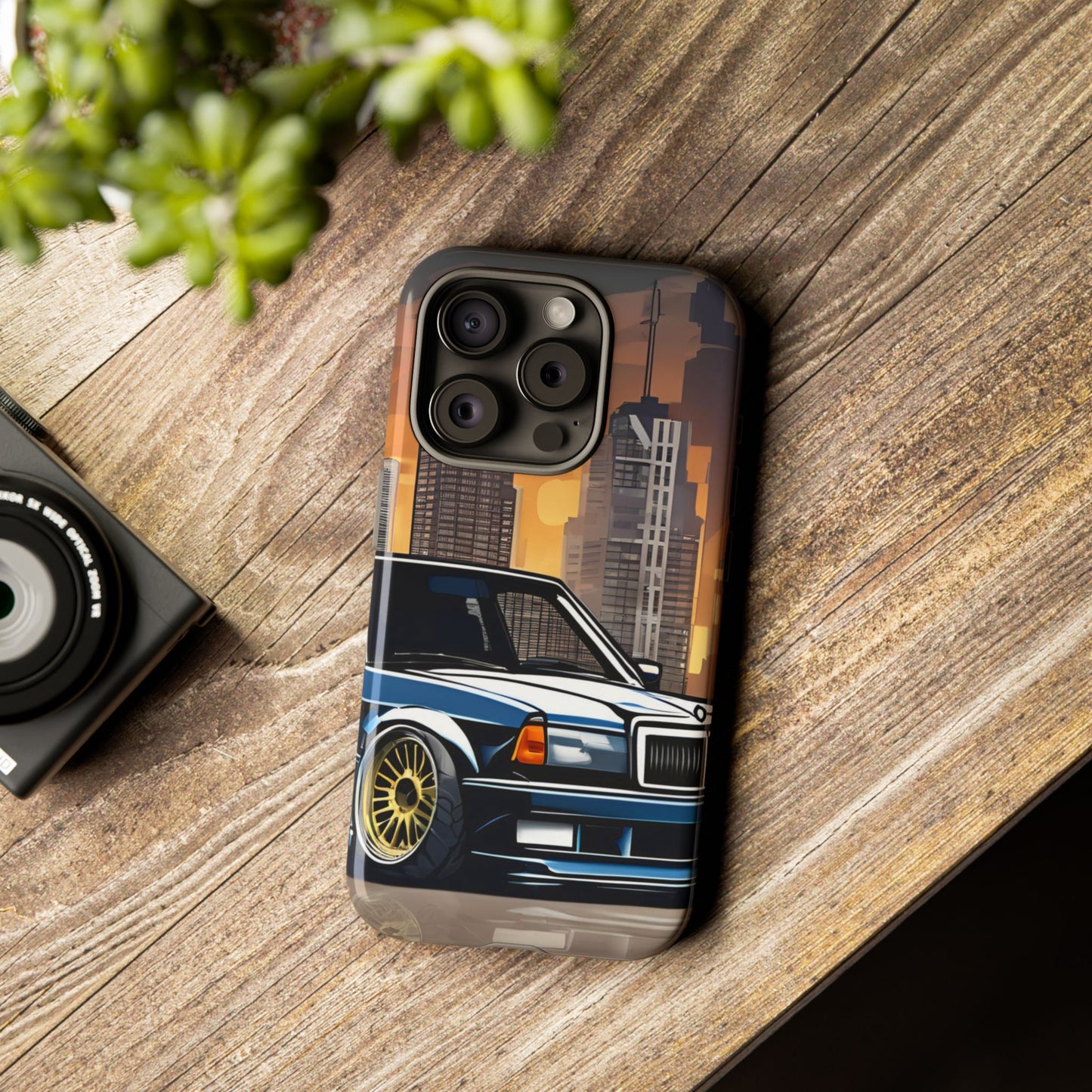Mercedes Benz 190e Evo-Dual Layer Ultra Tough Phone Case iPhone 15 Pro Glossy Printify by The Night Shift Automotive Apparel