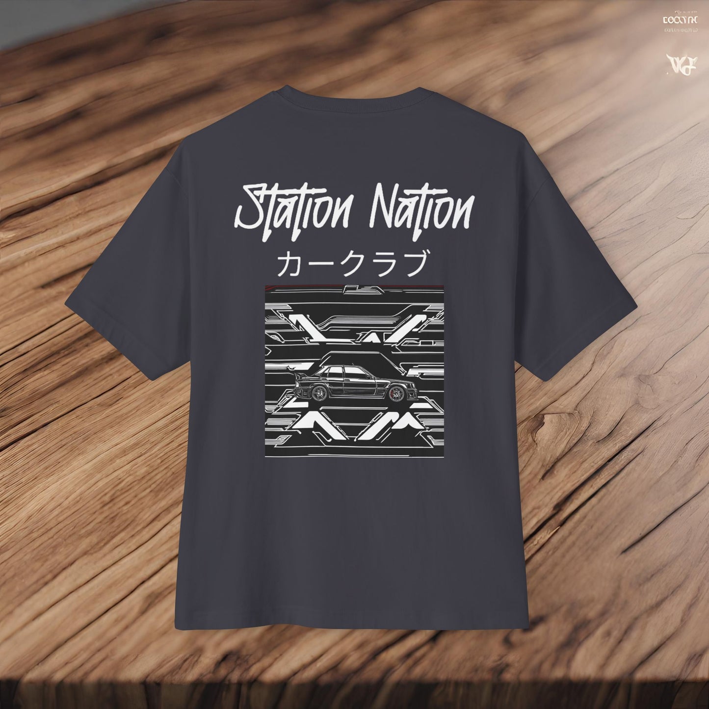 Station Nation-Premium, Ultra Soft Unisex Oversized Boxy Tee Printify by The Night Shift Automotive Apparel