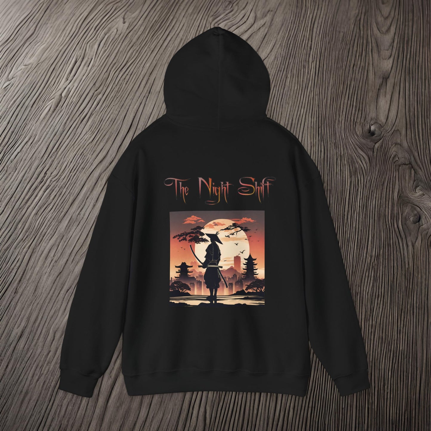 Samurai Full Moon Silhouette-Ultra Soft, Premium Hoodie Printify by The Night Shift Automotive Apparel