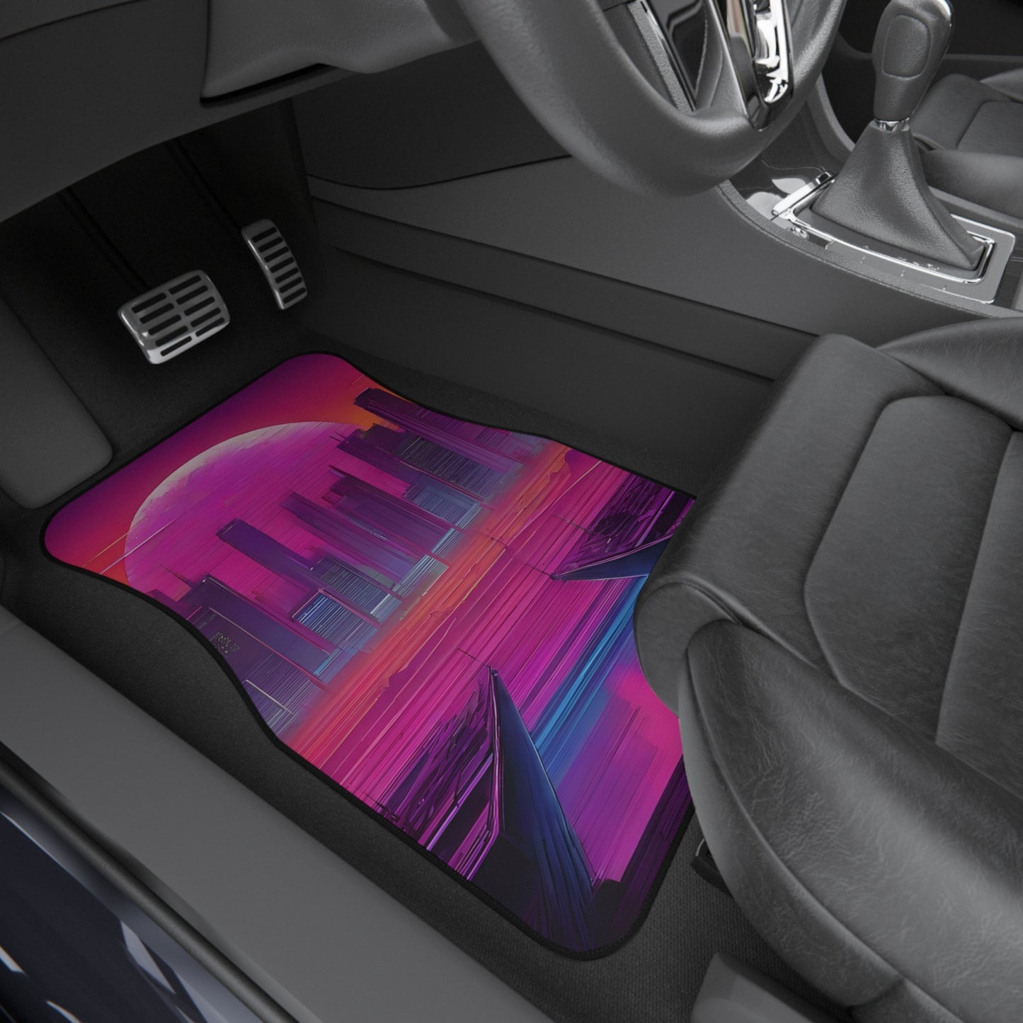 Sunset Synthwave-Premium, High Quality Car Floor Mats (Set of 4) Printify by The Night Shift Automotive Apparel