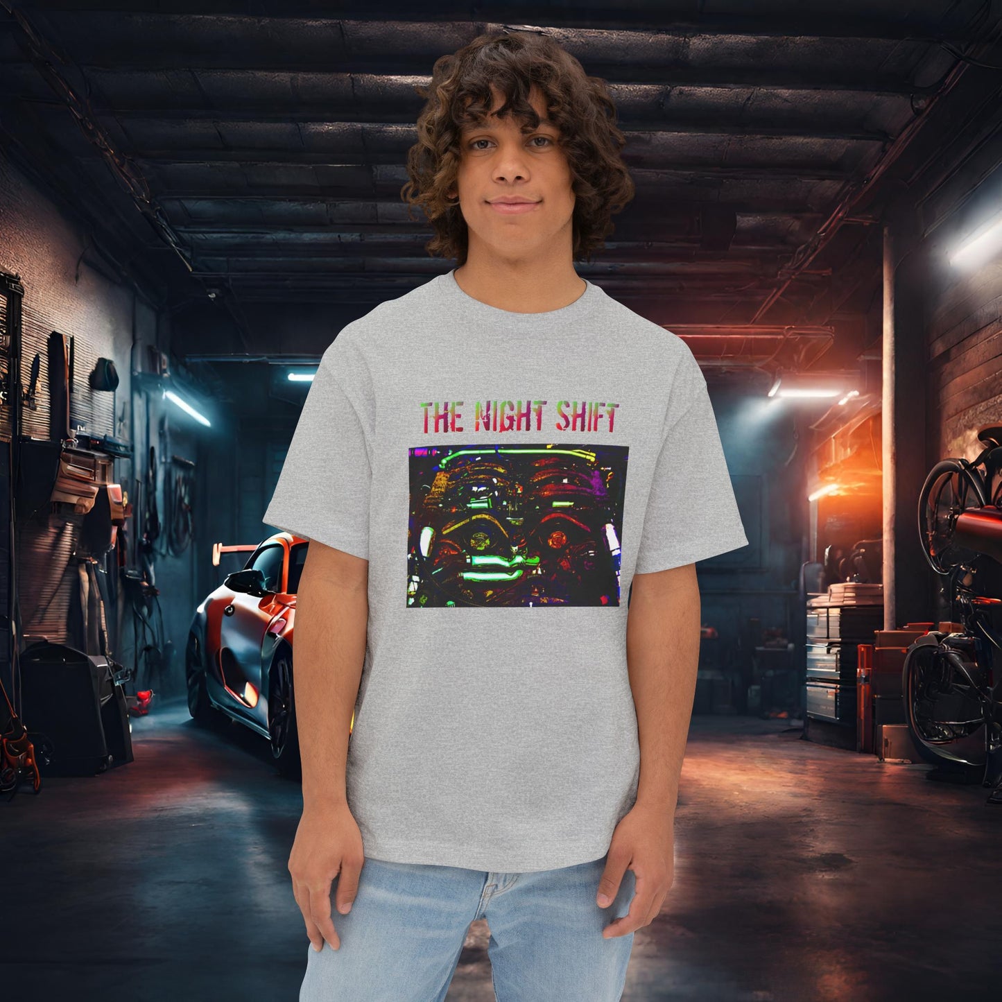 VG30DETT Synthwave-Premium, Ultra Soft Unisex Oversized Boxy Tee Athletic Heather Printify by The Night Shift Automotive Apparel