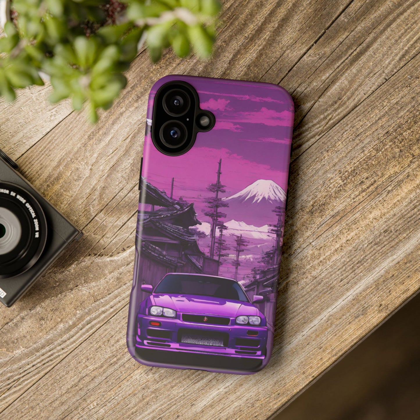 Nissan Skyline R34 Mt Fuji-Dual Layer Ultra Tough Phone Case iPhone 16 Plus Matte Printify by The Night Shift Automotive Apparel