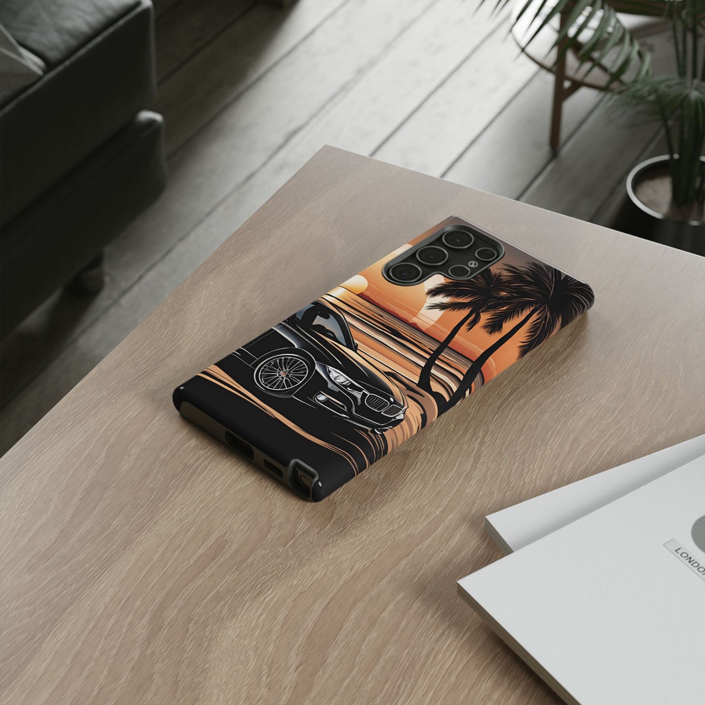 BMW Sunset On The Beach-Dual Layer Ultra Tough Phone Case Samsung Galaxy S22 Ultra Glossy Printify by The Night Shift Automotive Apparel