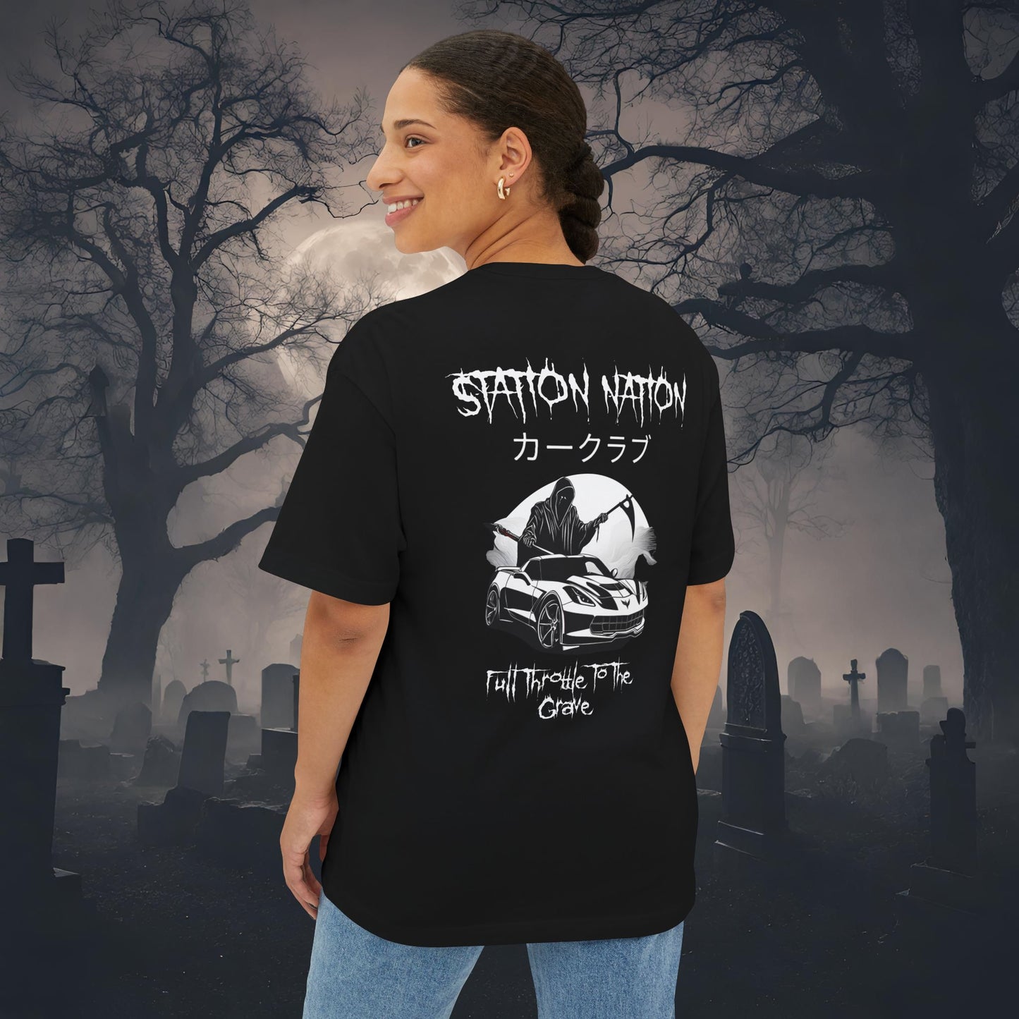 👻 HALLOWEEN LIMITED EDITION Chevy Corvette-Premium, Ultra Soft Oversized Boxy Tee