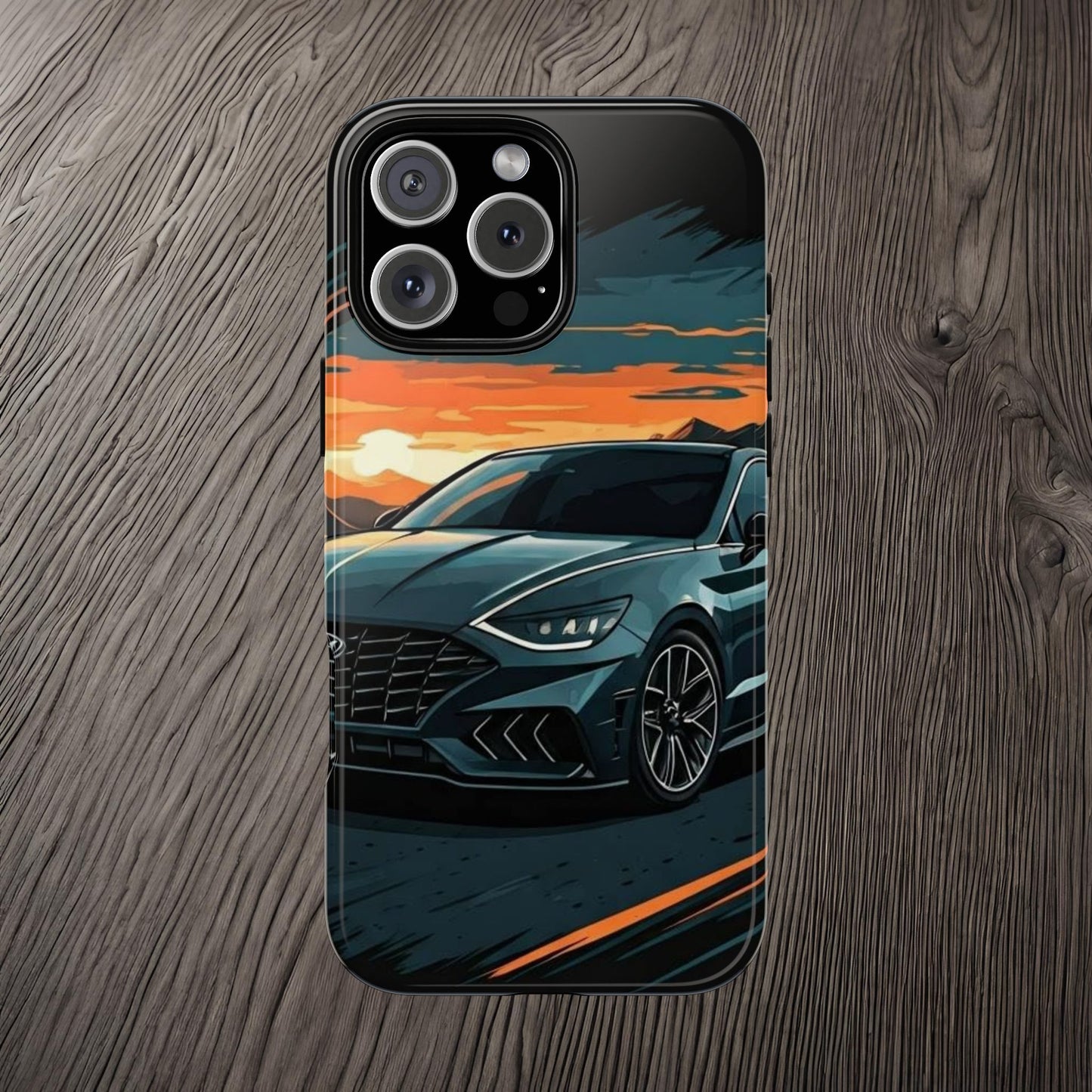 Hyundai Sonata-Sunset Drive-Dual Layer Ultra Tough Phone Case Printify by The Night Shift Automotive Apparel