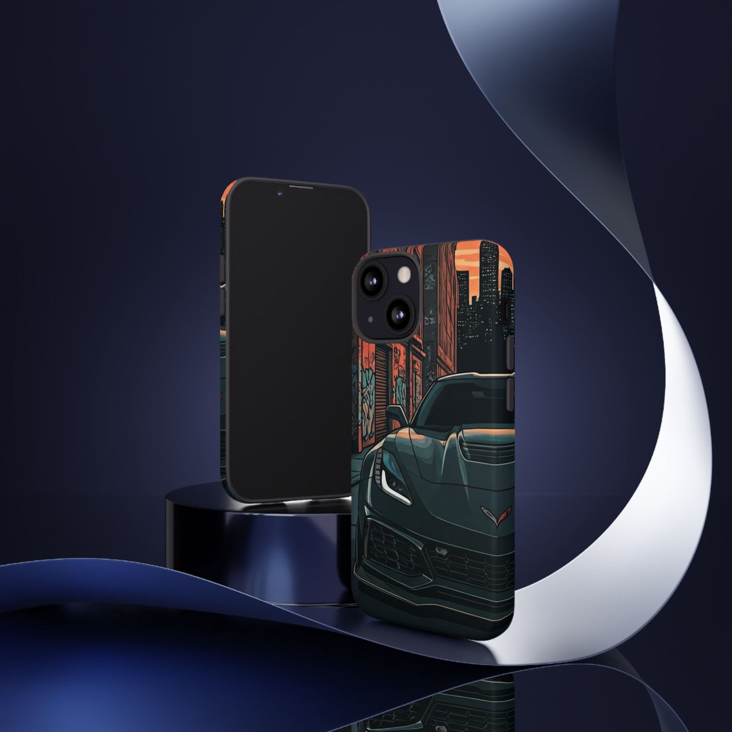 Chevy Corvette C7 Street Life-Dual Layer Ultra Tough Phone Case iPhone 13 Mini Matte Printify by The Night Shift Automotive Apparel