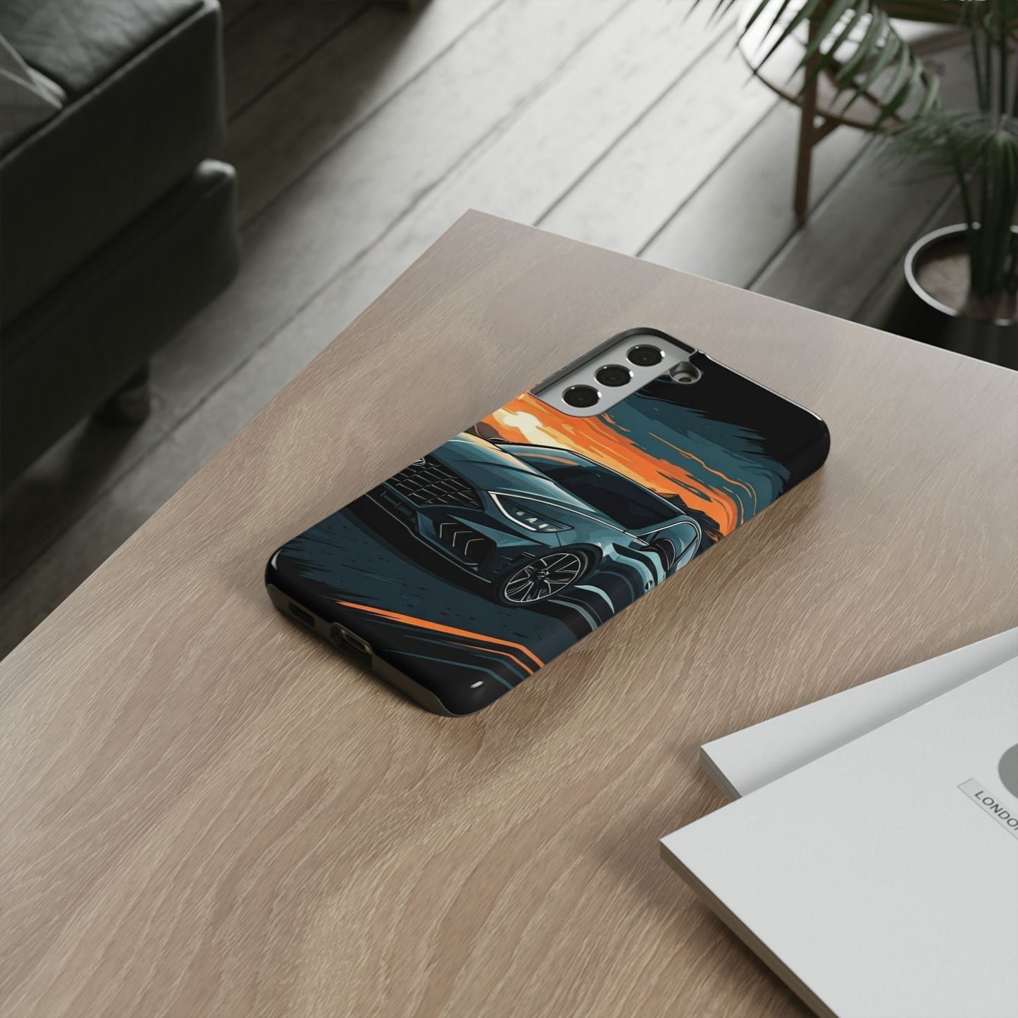 Hyundai Sonata-Sunset Drive-Dual Layer Ultra Tough Phone Case Samsung Galaxy S22 Plus Glossy Printify by The Night Shift Automotive Apparel