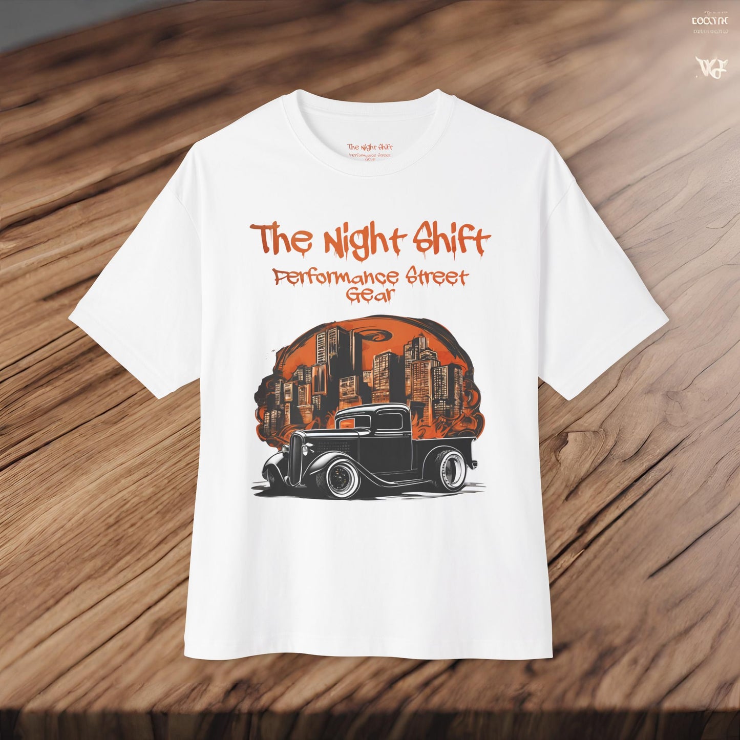 1930's Hot Rod Pick Up Urban Streets-Premium, Ultra Soft Unisex Oversized Boxy Tee Printify by The Night Shift Automotive Apparel