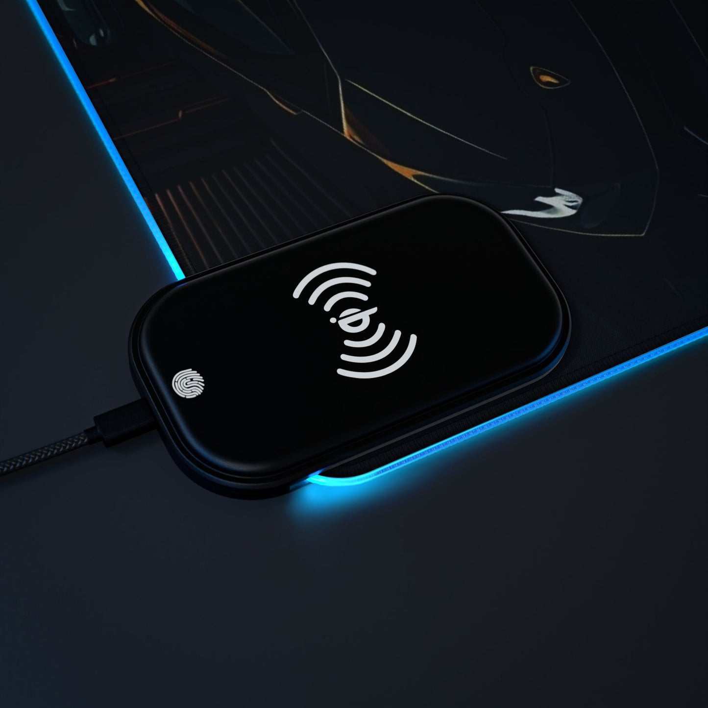Lamborghini Huracan Street Life-LED Gaming Mouse Pad with Wireless Charging Printify by The Night Shift Automotive Apparel