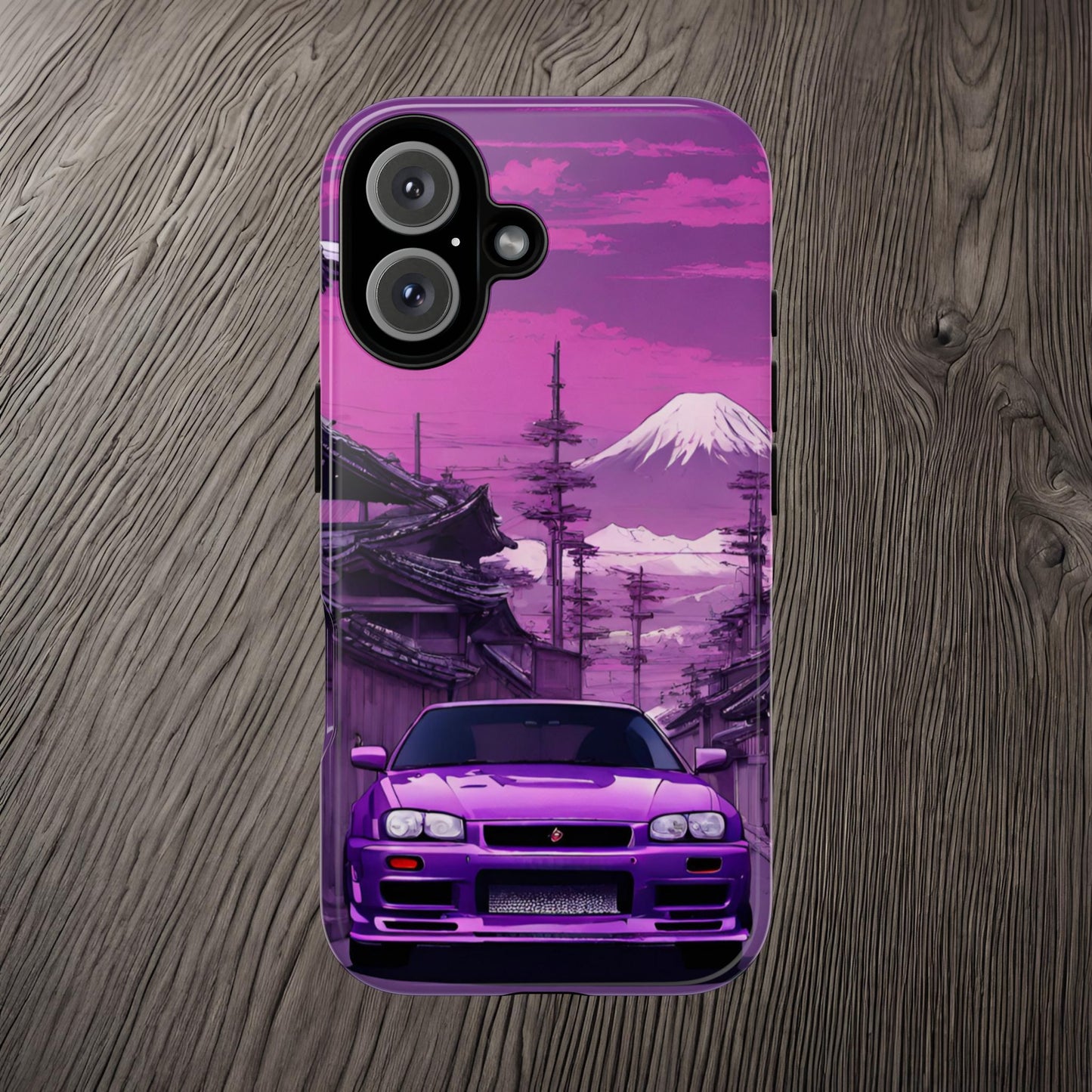 Nissan Skyline R34 Mt Fuji-Dual Layer Ultra Tough Phone Case Printify by The Night Shift Automotive Apparel