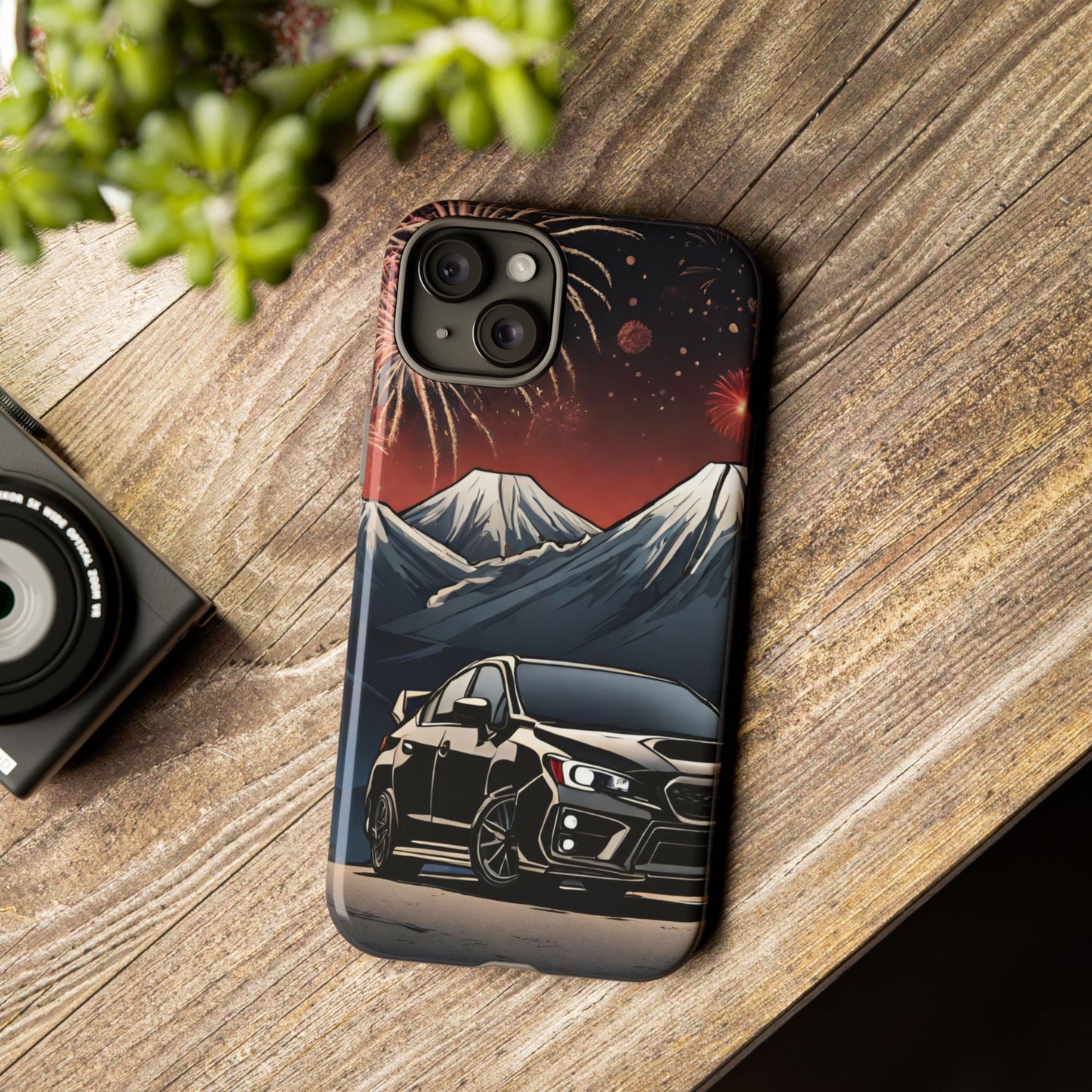 Subaru WRX/STI Fireworks-Dual Layer Ultra Tough Phone Case iPhone 15 Plus Glossy Printify by The Night Shift Automotive Apparel