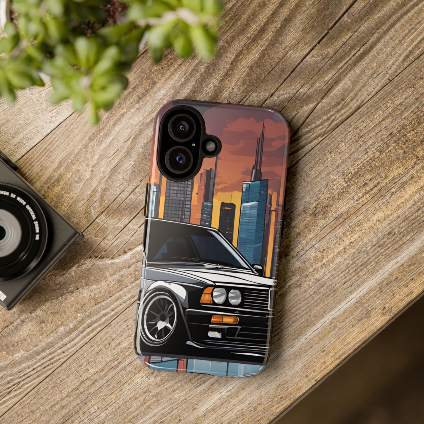 BMW E30 M3-Dual Layer Ultra Tough Phone Case iPhone 16 Glossy Printify by The Night Shift Automotive Apparel