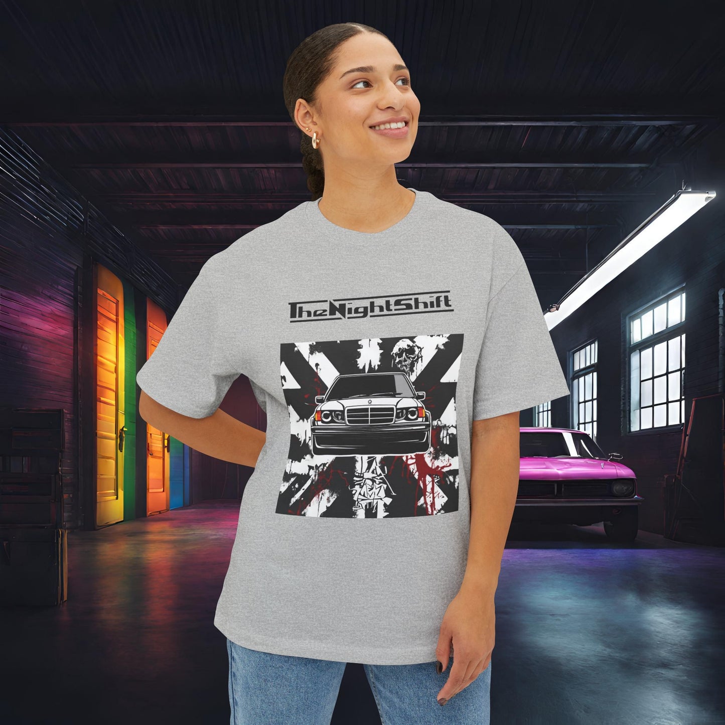 Mercedes Benz 190e Evo 2 AMG- Premium, Ultra Soft, Unisex Oversized Boxy Tee Printify by The Night Shift Automotive Apparel