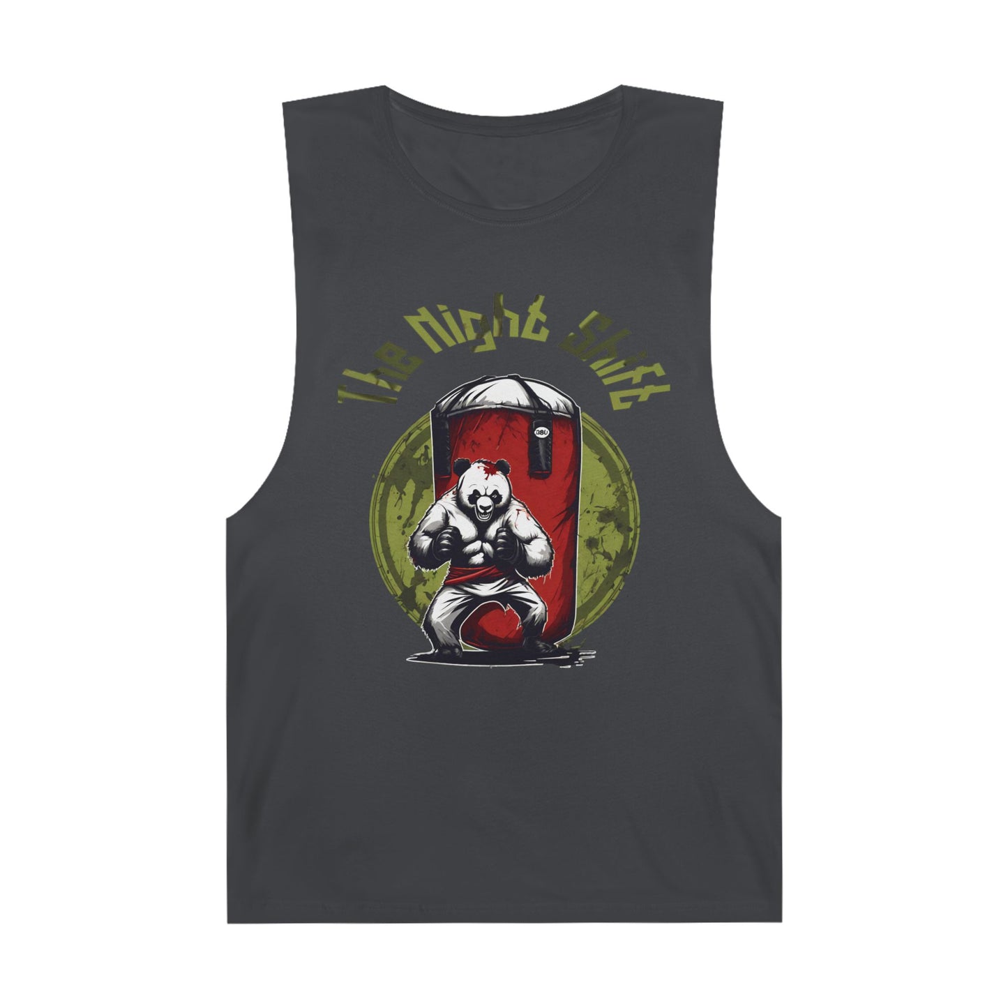 Karate Zombie Panda - Premium Unisex Barnard Tank Top Coal Printify by The Night Shift Automotive Apparel