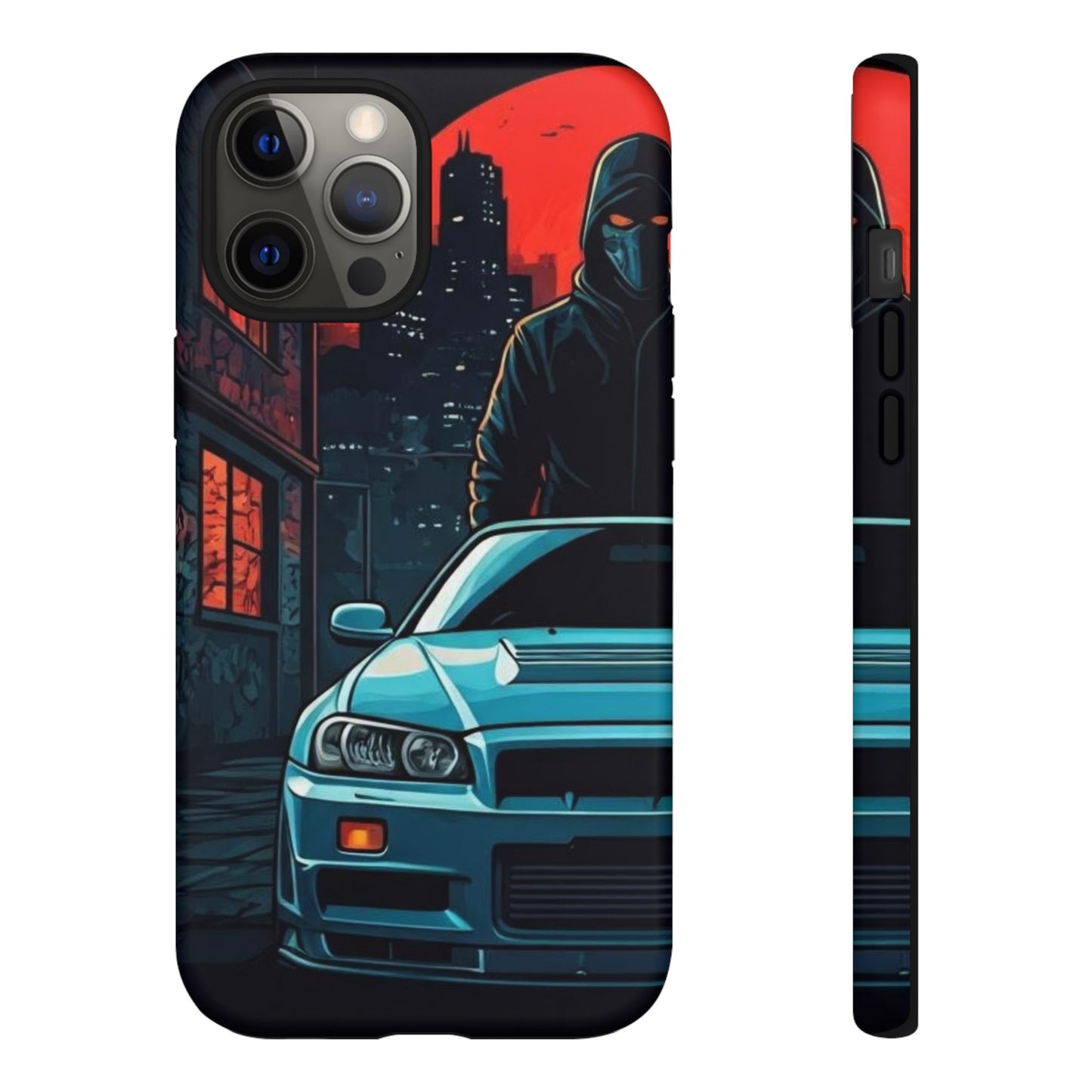 Nissan Skyline R34 Street Life-Dual Layer Ultra Tough Phone Case iPhone 12 Pro Max Matte Printify by The Night Shift Automotive Apparel