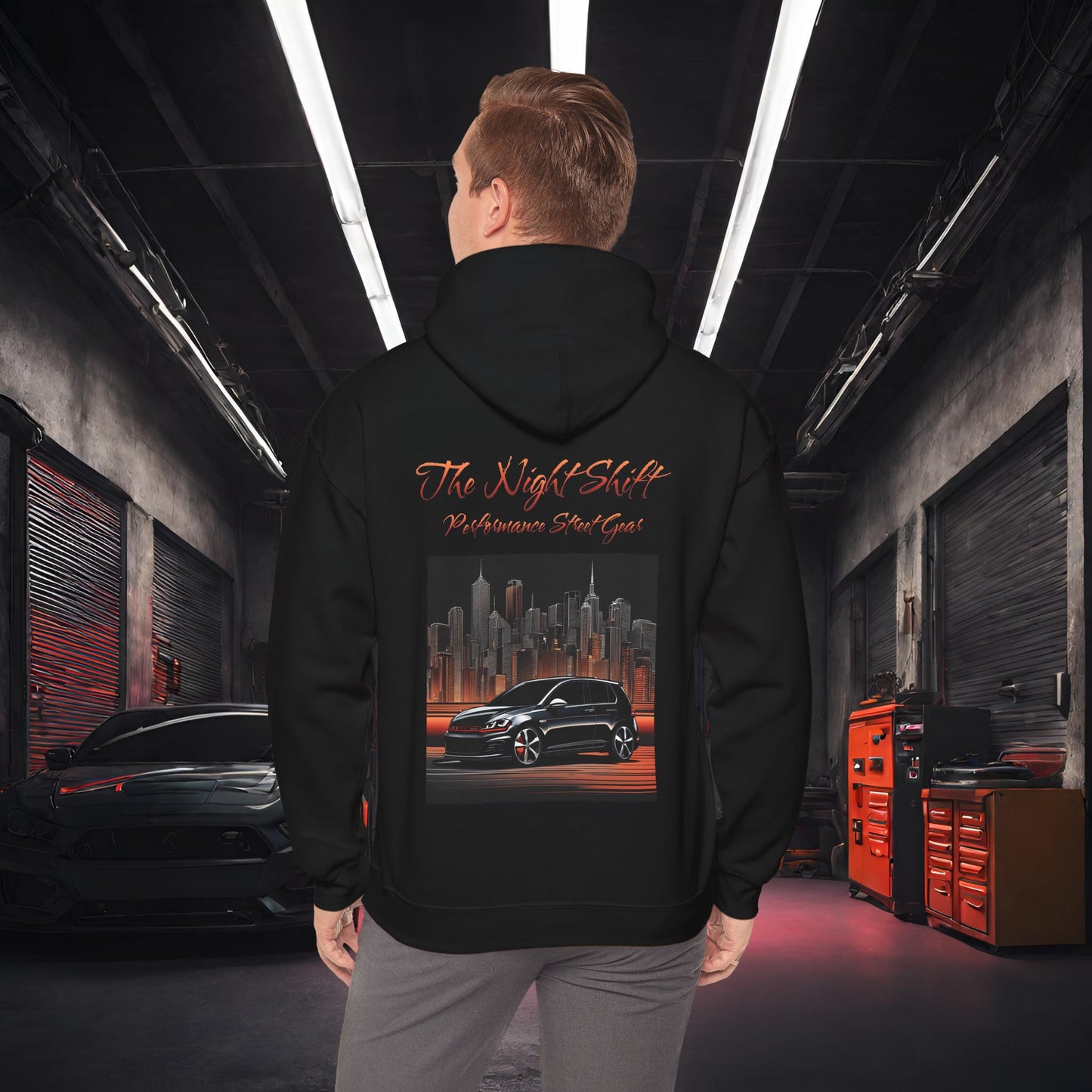 Volkswagen Golf GTI Urban Streets-Premium, Ultra Soft Unisex Hoodie Black Printify by The Night Shift Automotive Apparel