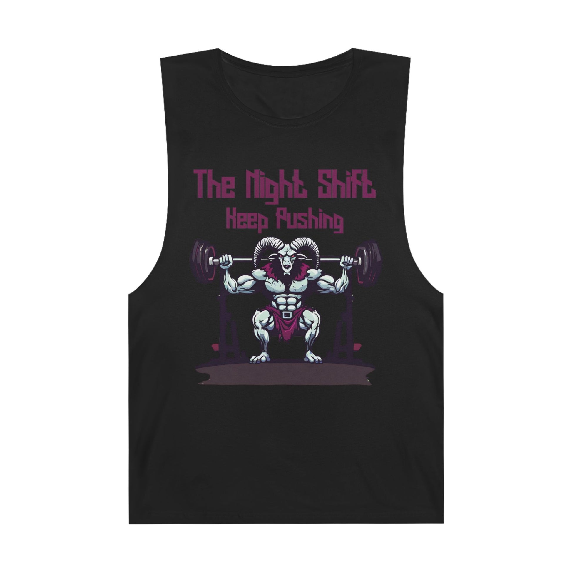 Keep Pushing - Ram Body Builder - Premium Unisex Barnard Tank Top Black Printify by The Night Shift Automotive Apparel