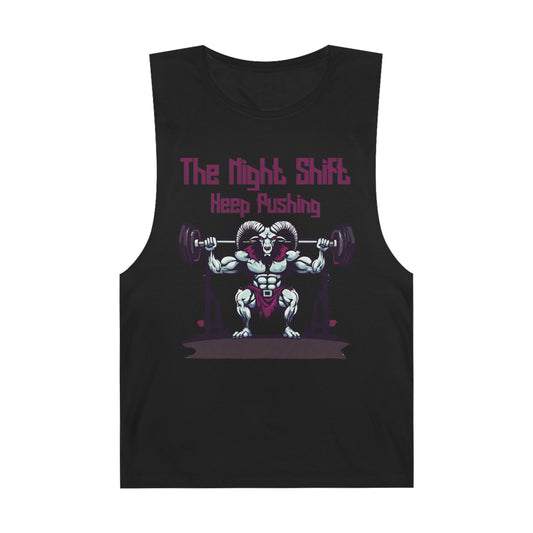 Keep Pushing - Ram Body Builder - Premium Unisex Barnard Tank Top Black Printify by The Night Shift Automotive Apparel