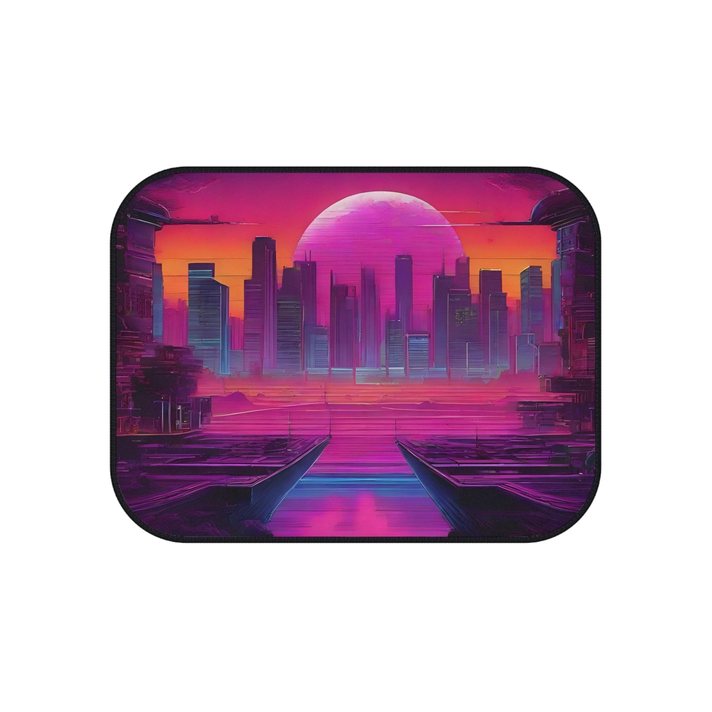 Sunset Synthwave-Premium, High Quality Car Floor Mats (Set of 4) Printify by The Night Shift Automotive Apparel