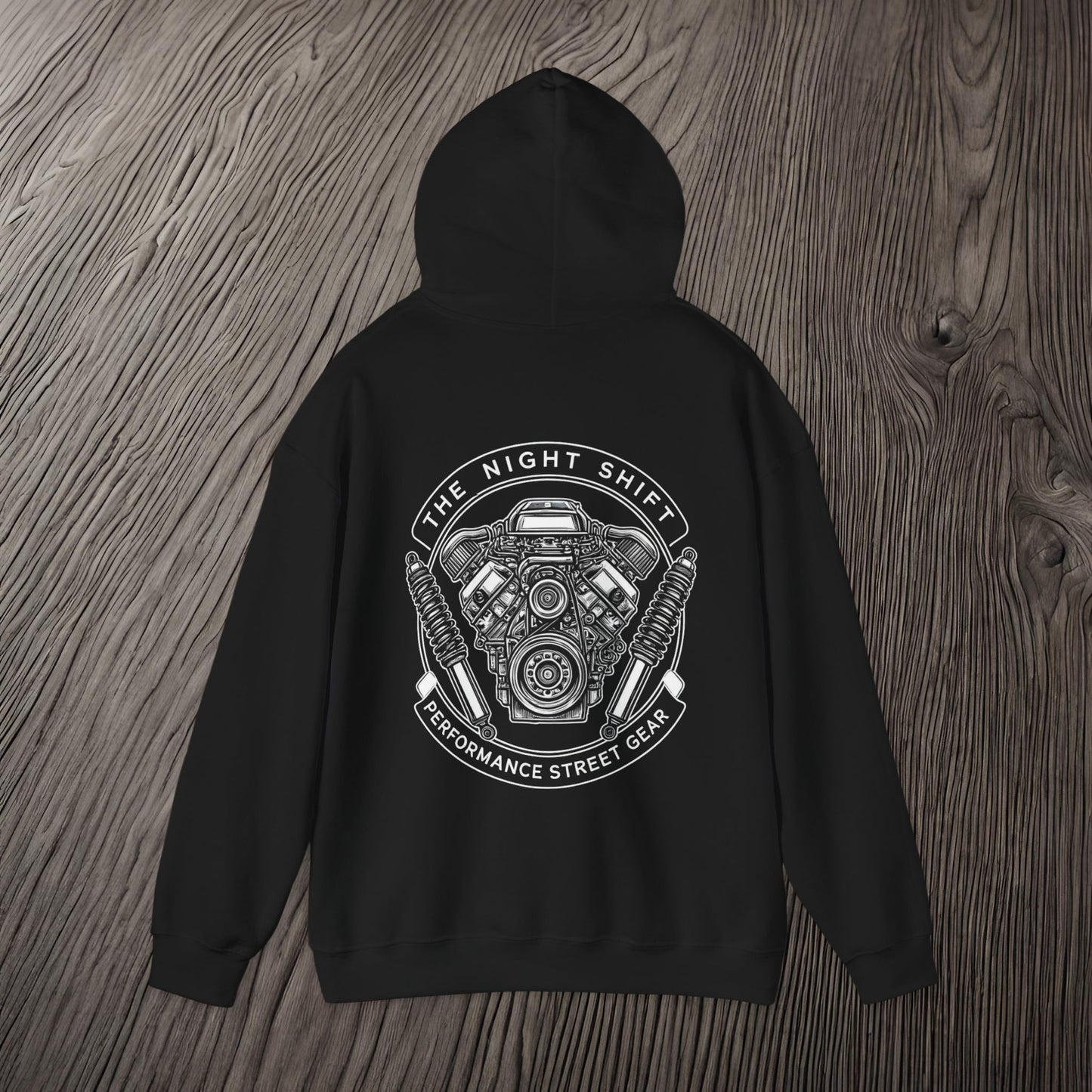 The Night Shift Performance Engine-Ultra Soft, Premium Hoodie Printify by The Night Shift Automotive Apparel