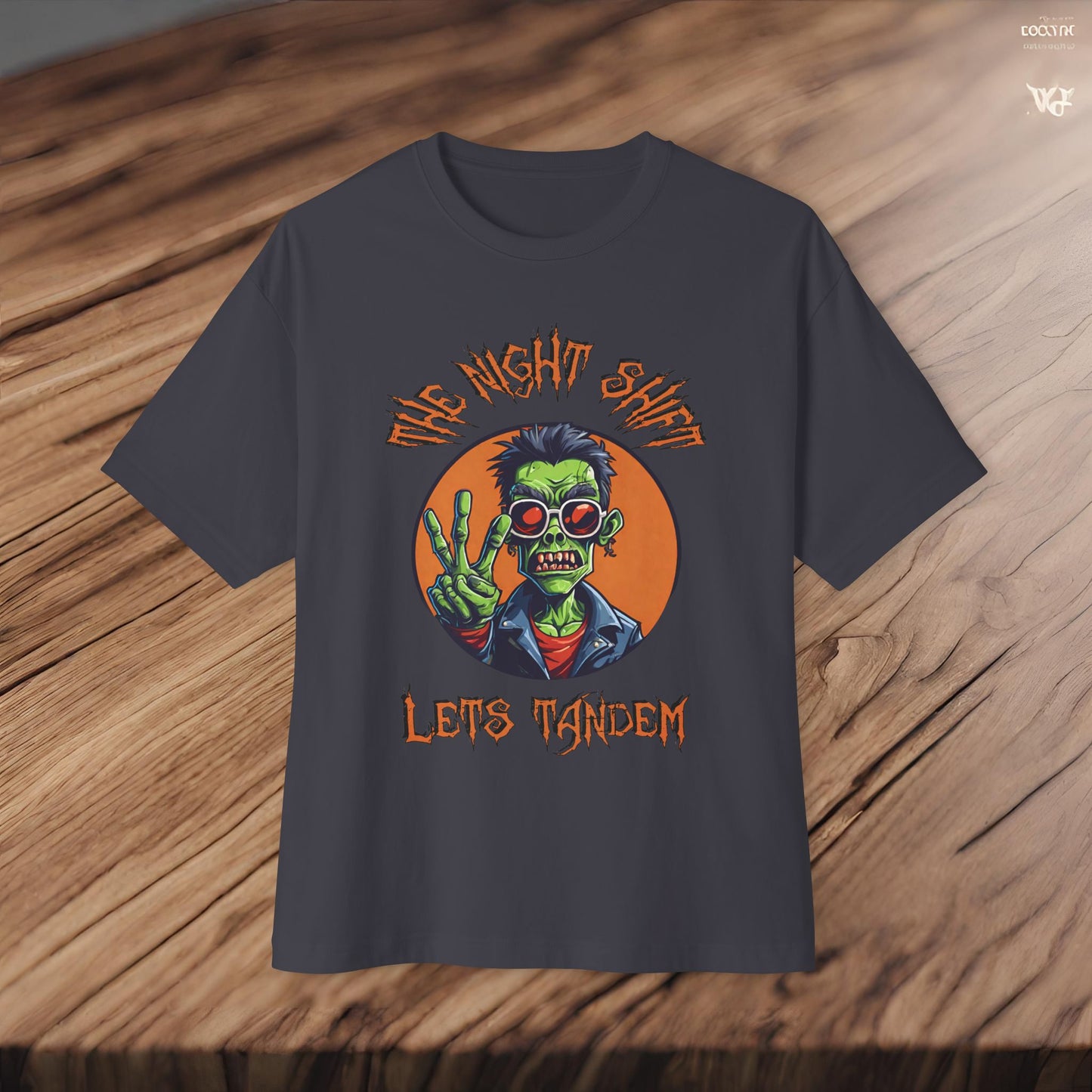 Lets Tandem Drift Zombie-Premium, Ultra Soft Unisex Oversized Boxy Tee Printify by The Night Shift Automotive Apparel