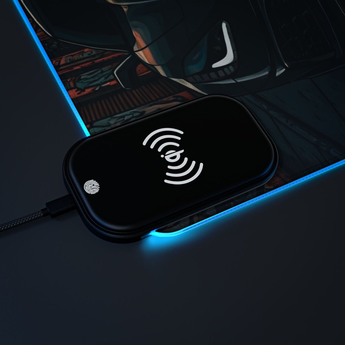 Chevy Corvette C7 Street Life-LED Gaming Mouse Pad with Wireless Charging Printify by The Night Shift Automotive Apparel