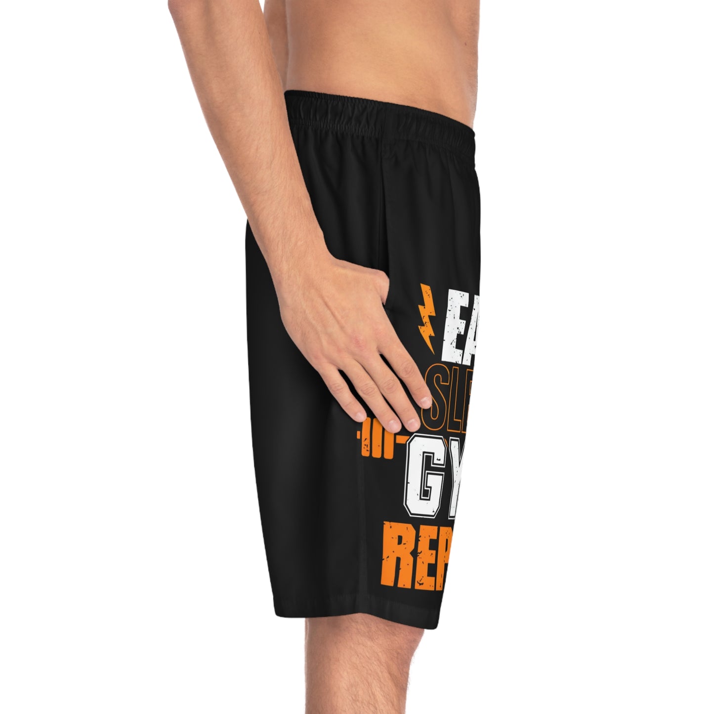 Eat, Sleep, Gym, Repeat - Men's Relaxed Fit Board Shorts Printify by The Night Shift Automotive Apparel